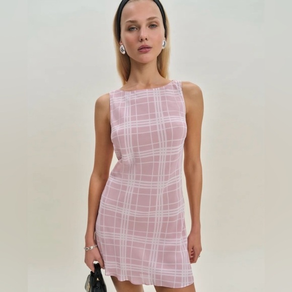 Reformation Rosa Plaid Dale Dress